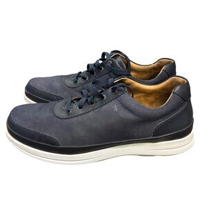 Samuel Hubbard Mens Lace-Up Sneakers Size 12 Navy Leather Upper White Sole
